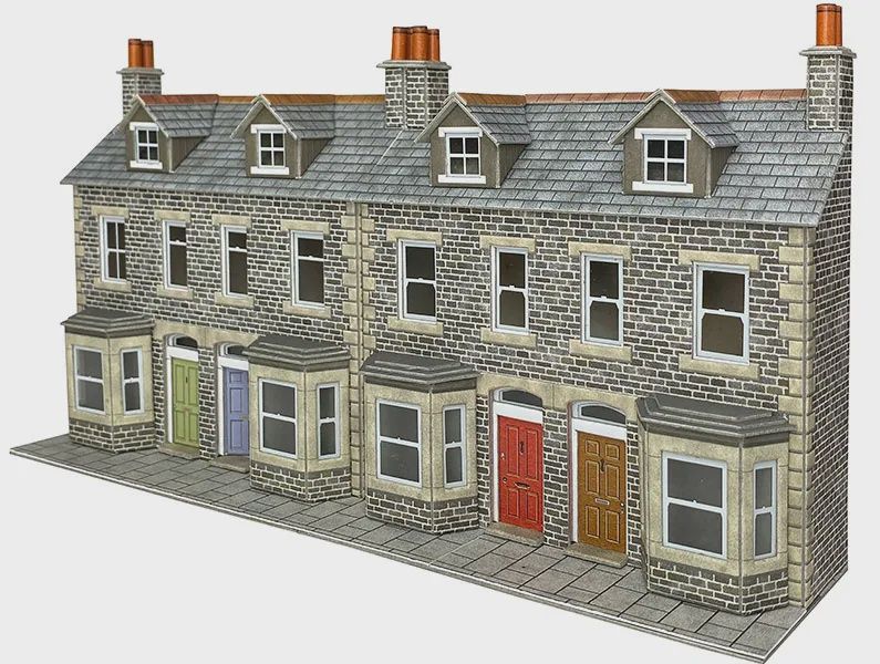 Low Relief Stone Terraced House Fronts (OO)