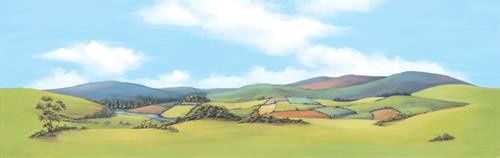 Mountainous Landscape Large Backscene (228mm x 736mm)