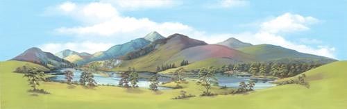 Mountain Lake Large Backscene (228mm x 736mm)
