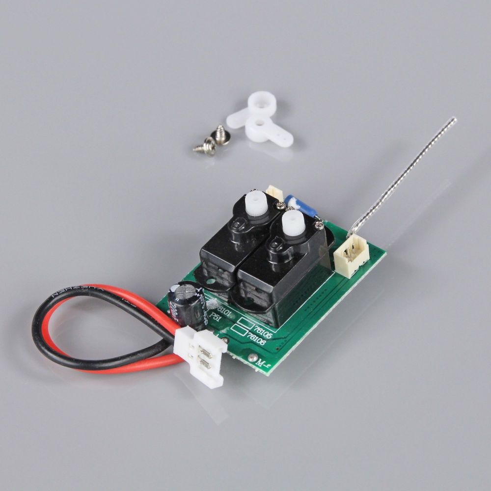 Receiver with Gyro and Surface Mounted Servos (for P-51 / F4U)