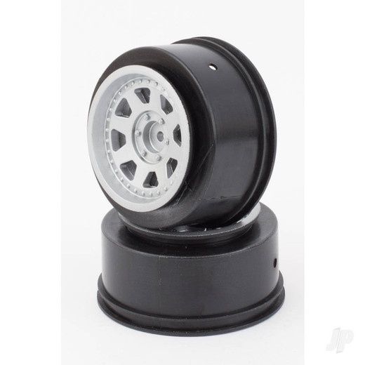 1:10 81mm Silver Wheels (12mm Hex) Pair