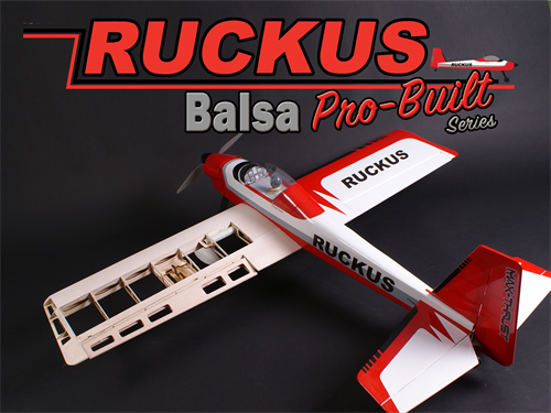 Max-Thrust Pro-Built Balsa Ruckus Kit Uncovered - IC or Elec