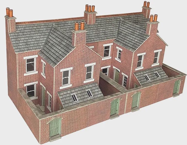 Low Relief Red Brick Terraced House Backs (OO)