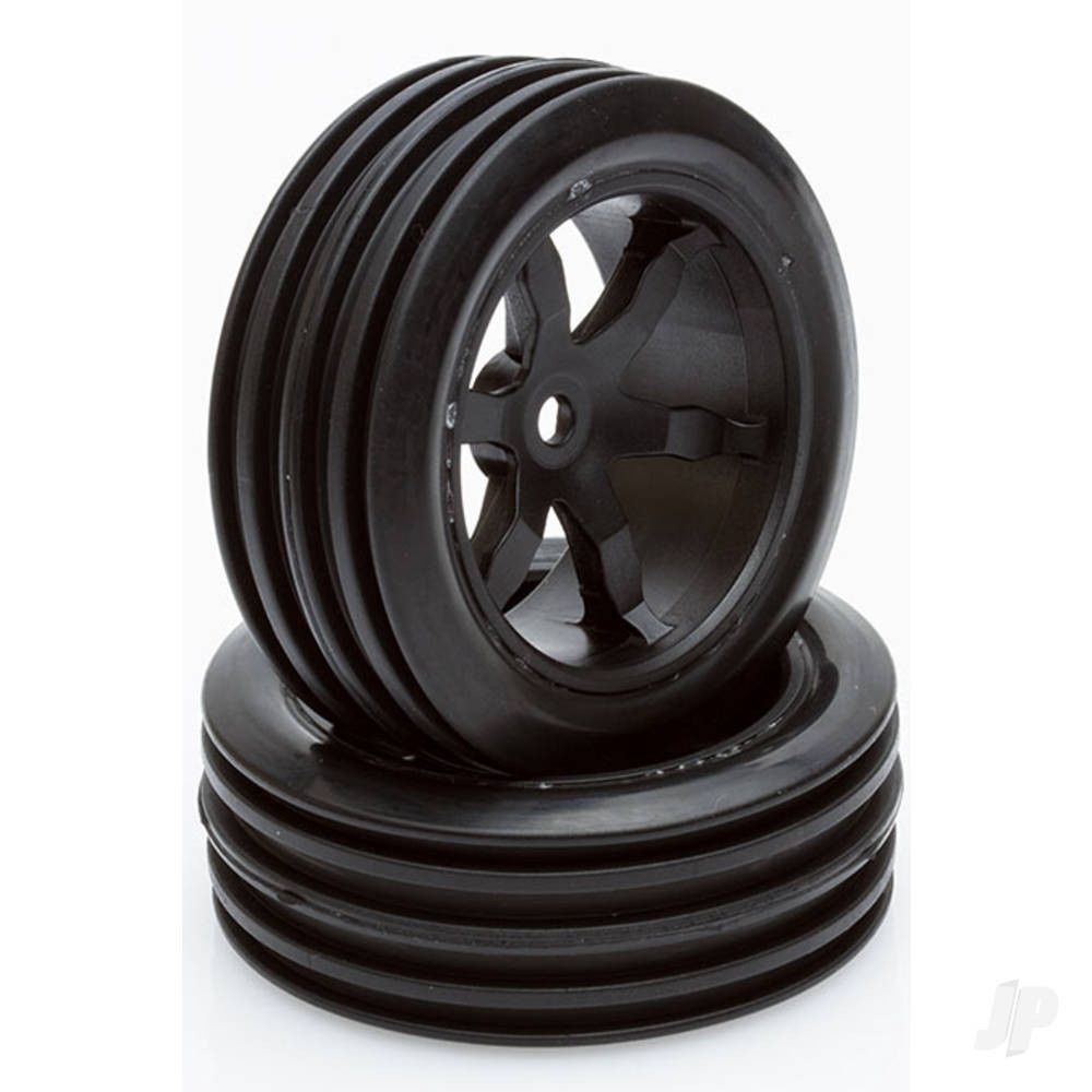 1:12 76mm Black Wheels/Tyres 29mm Width