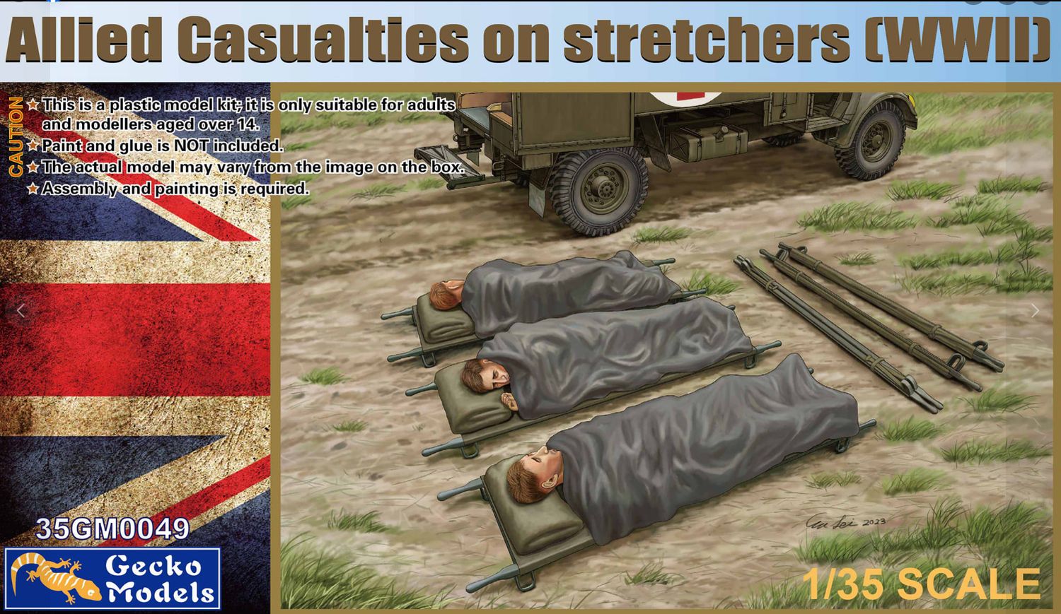 Military Gecko Models 1/35 WW2 Allied Casualties on Stretchers