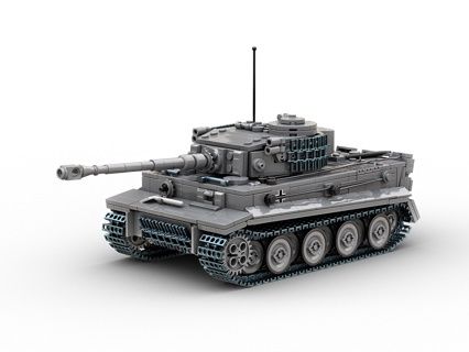 Tiger I (Grey) (1157 Bricks)