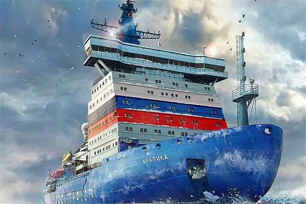 Ship Zvezda 1/350 Russian Nuclear Powered Icebreaker Project 22220 "Arktika"