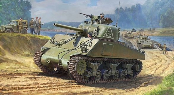 Military Zvezda 1/35 Medium Tank M4A2 Sherman 75mm