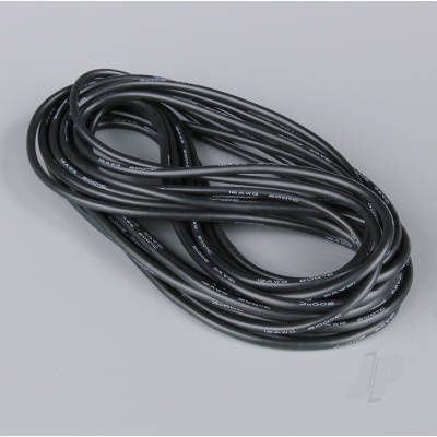 Silicone Wire, 12AWG, 680 Strand, 25ft / 7.5m Black (on a roll)