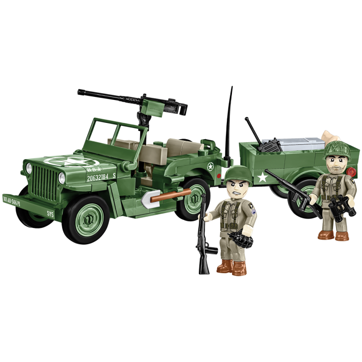 Military Cobi 1/35 Willys MB Jeep with Trailer (1/35)