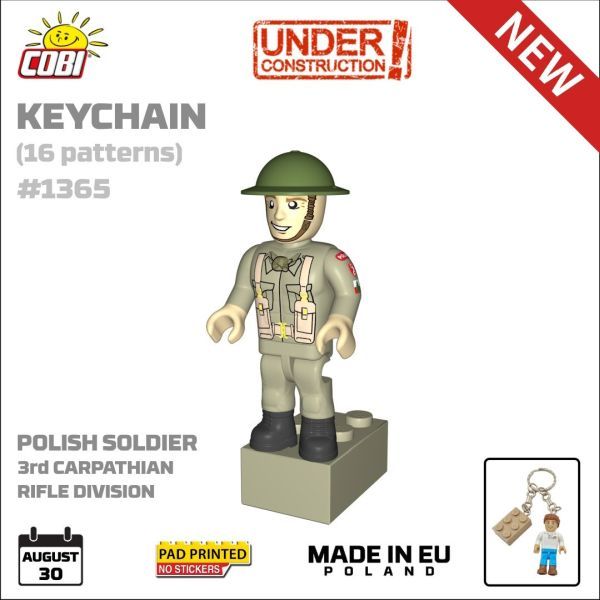 Military Cobi 1/35 Polish Solider British Army Figure Keyring (1/35)