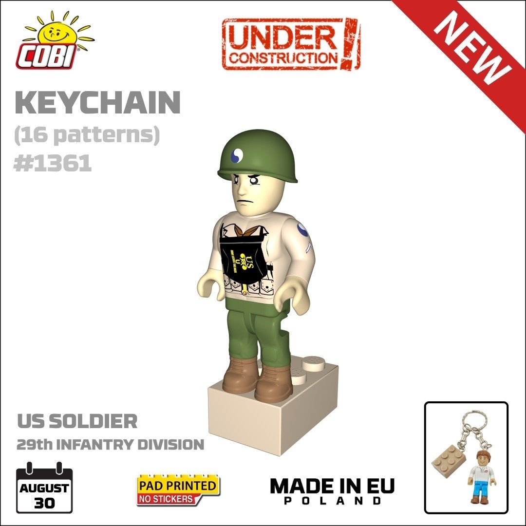 Military Cobi 1/35 US Soldier 29th Infantry Division Figure Keyring (1/35)