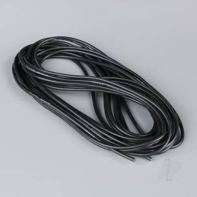 Silicone Wire, 14AWG, 25ft / 7.5m Black (on a roll)