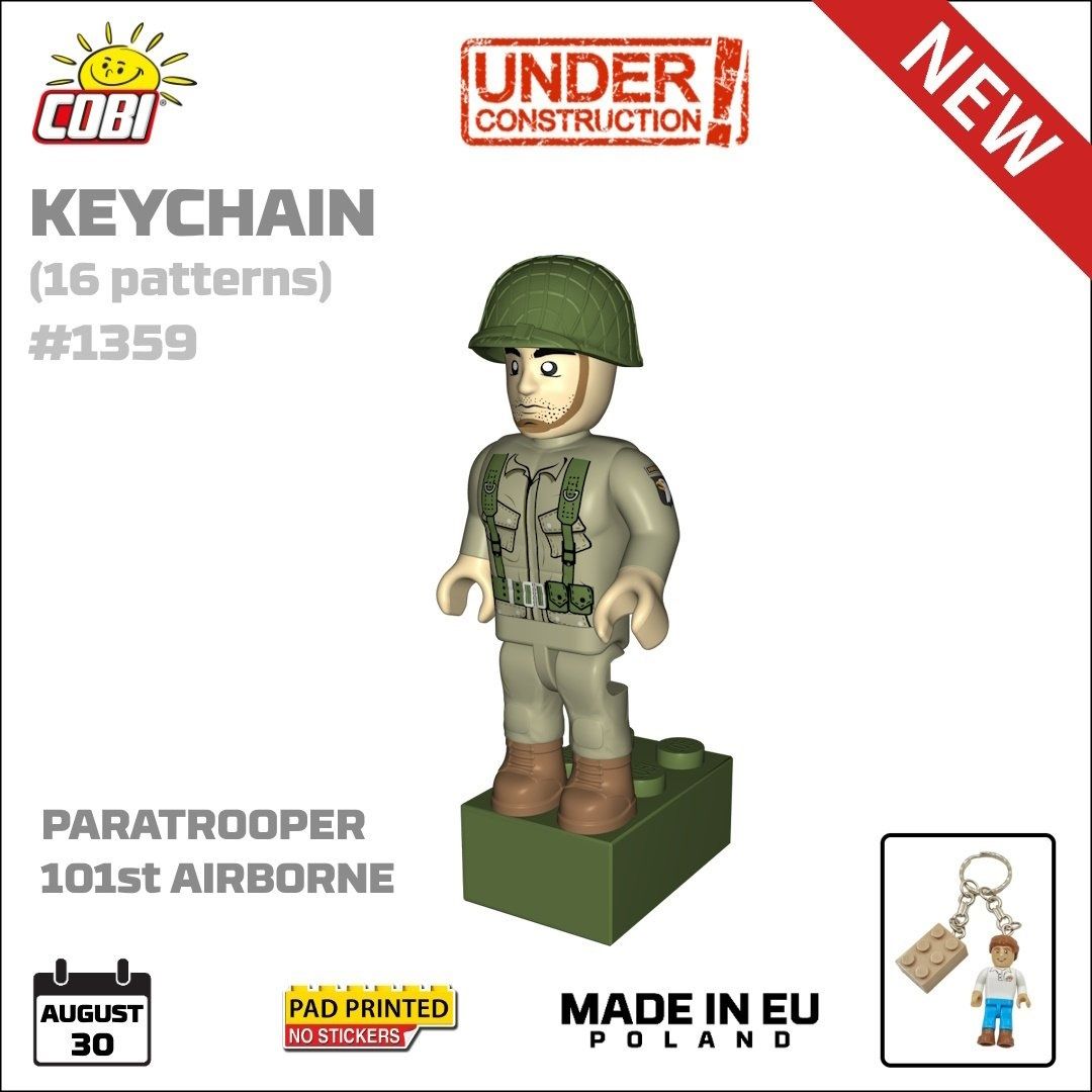 Military Cobi 1/35 Paratrooper US 101st Airborne Figure Keyring (1/35)