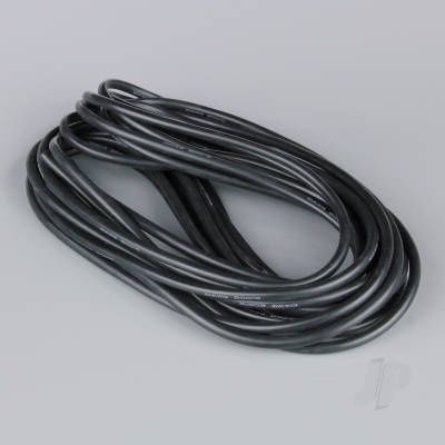 Silicone Wire, 10AWG, 25ft / 7.5m Black (on a roll)
