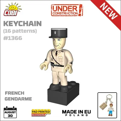 Military Cobi 1/35 French Gendarme Figure Keyring (1/35)