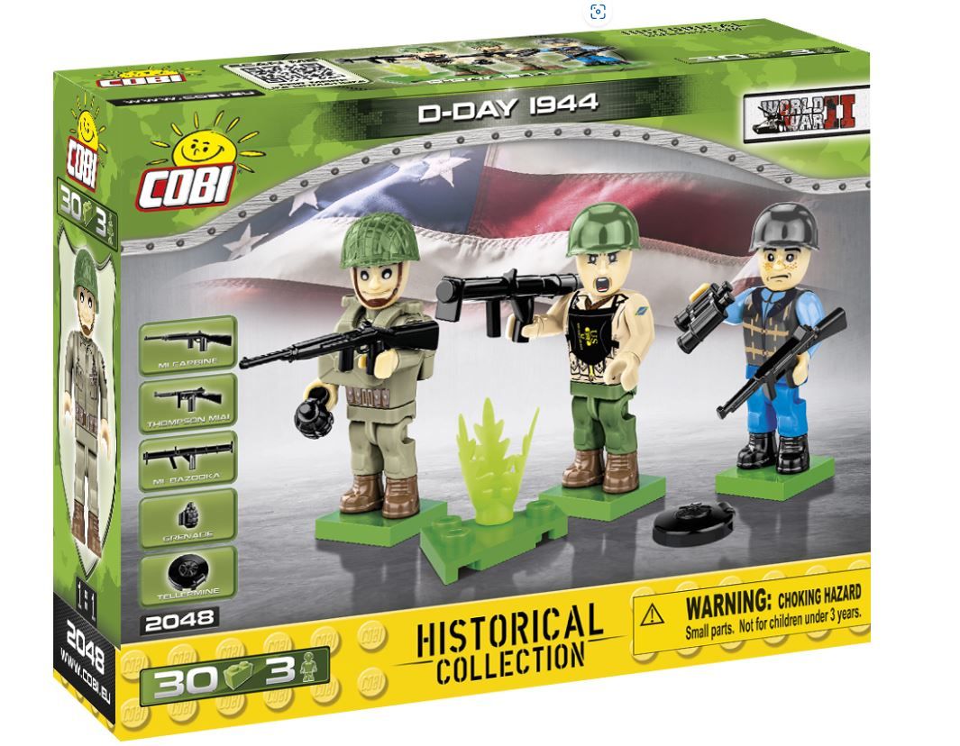 Military Cobi 1/35 US Military D Day 1944 WW2 3 Troops (1/35)