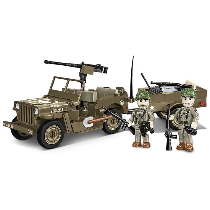 Military Cobi 1/35 Willys MB with Trailer