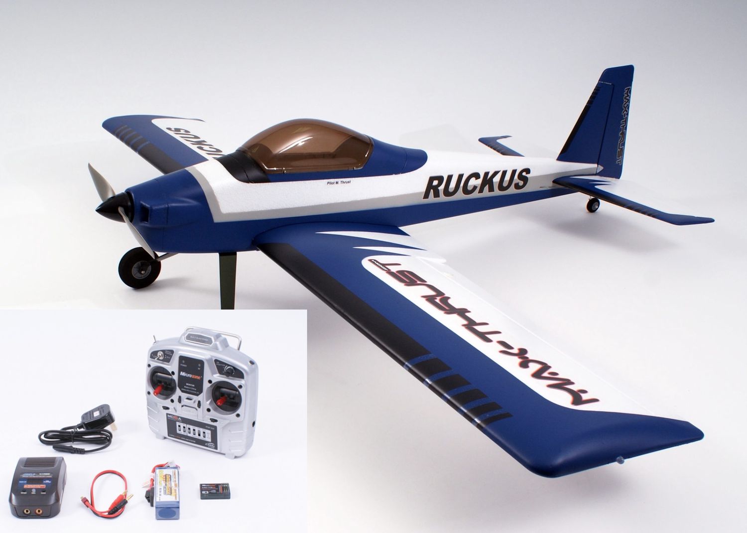 Max-Thrust Ruckus RTF - Blue (2.4GHZ Radio And 11.1v Battery