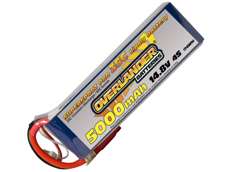 5000mAh 4S 14.8v 35C LiPo Battery - Overlander Supersport Pro