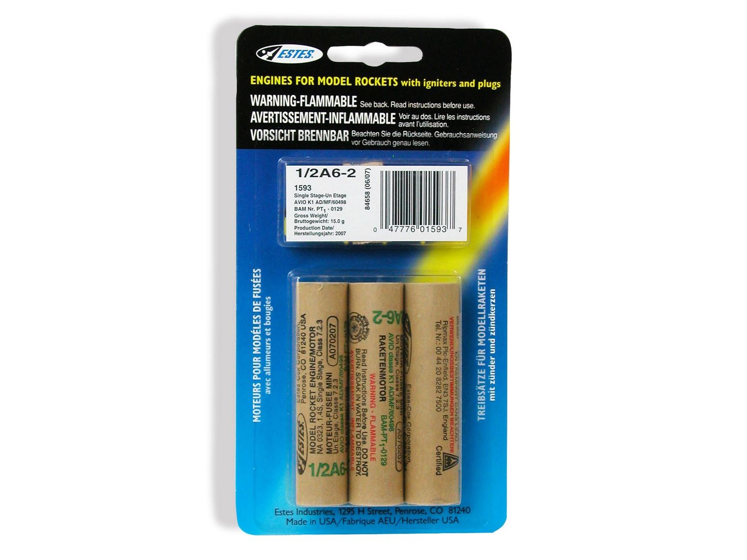 Estes 1/2A6-2 Rocket Motors