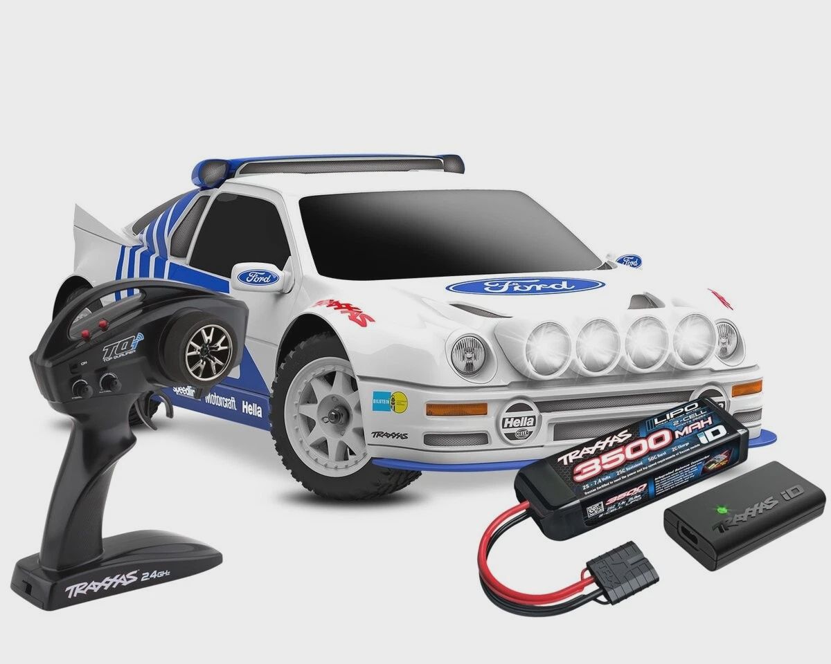 Mini Rally VXL Ford RS200 4WD RTR (+ TQi 2-ch, VXL-3S, 2S LiPo, USB-C Charger, Clipless Body)