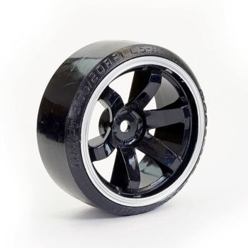 Street/Drift Tyre 6-Spoke Wheel (6mm Offset) - Black with White Trim