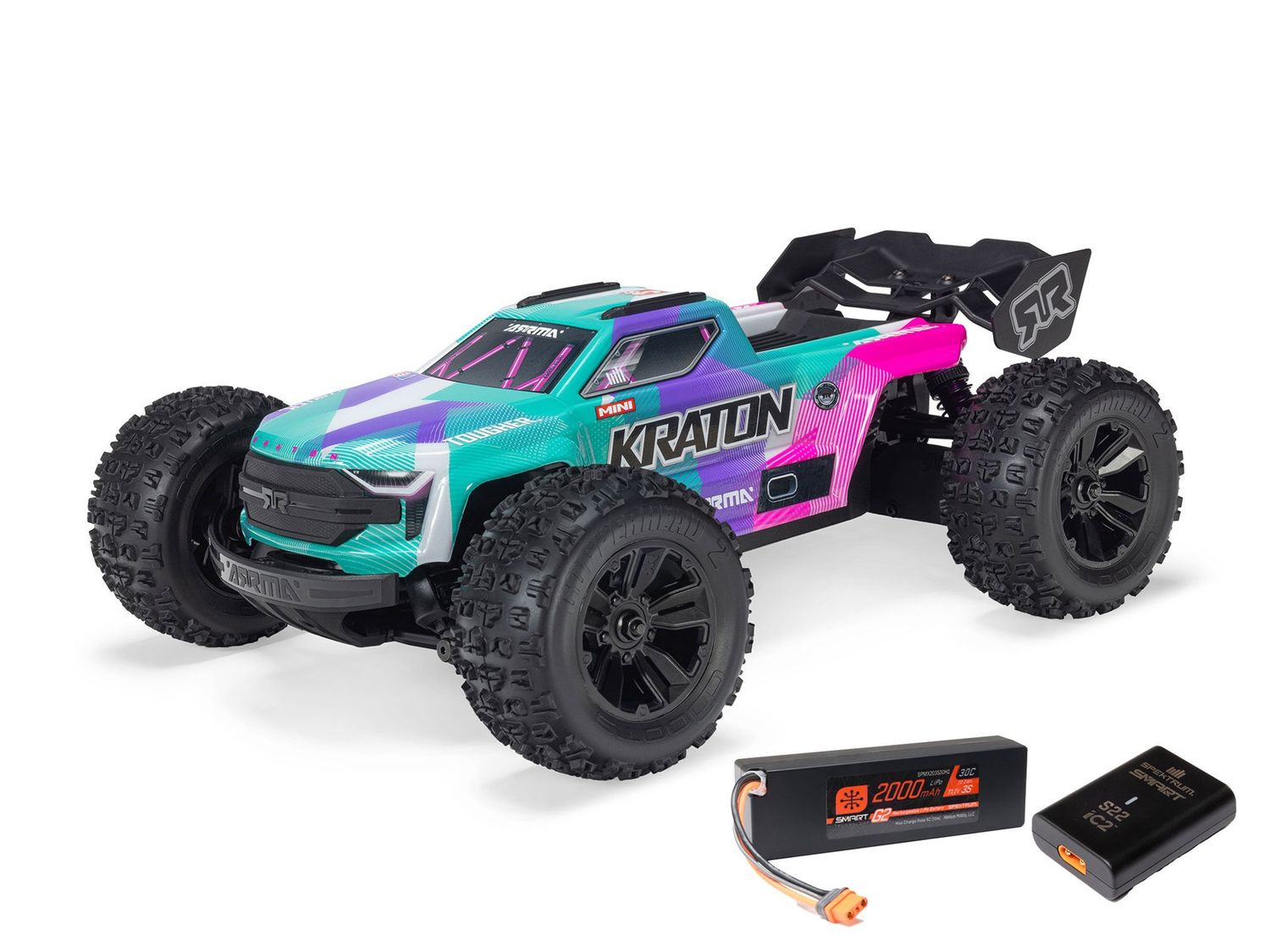 Mini Kraton 3S DSC 4X4 RTR with Batt/Charg, Teal/Pink