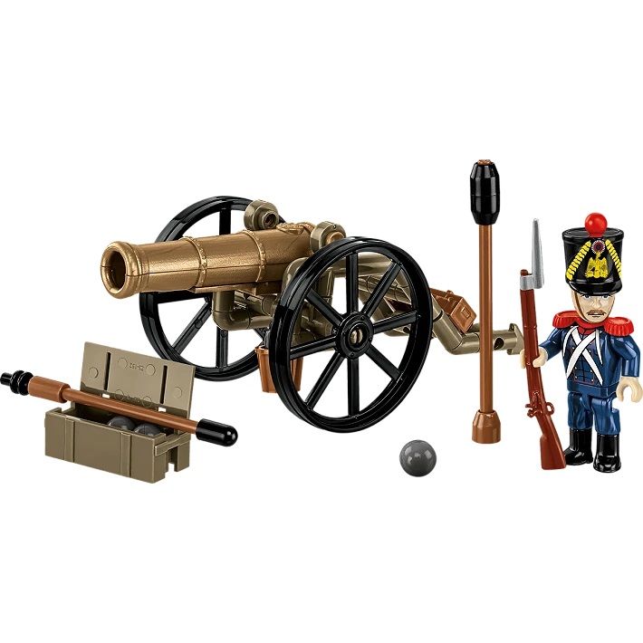 Historical Cobi 1/35 French Artilleryman and Cannon (Napoleonic War) (97 Bricks)