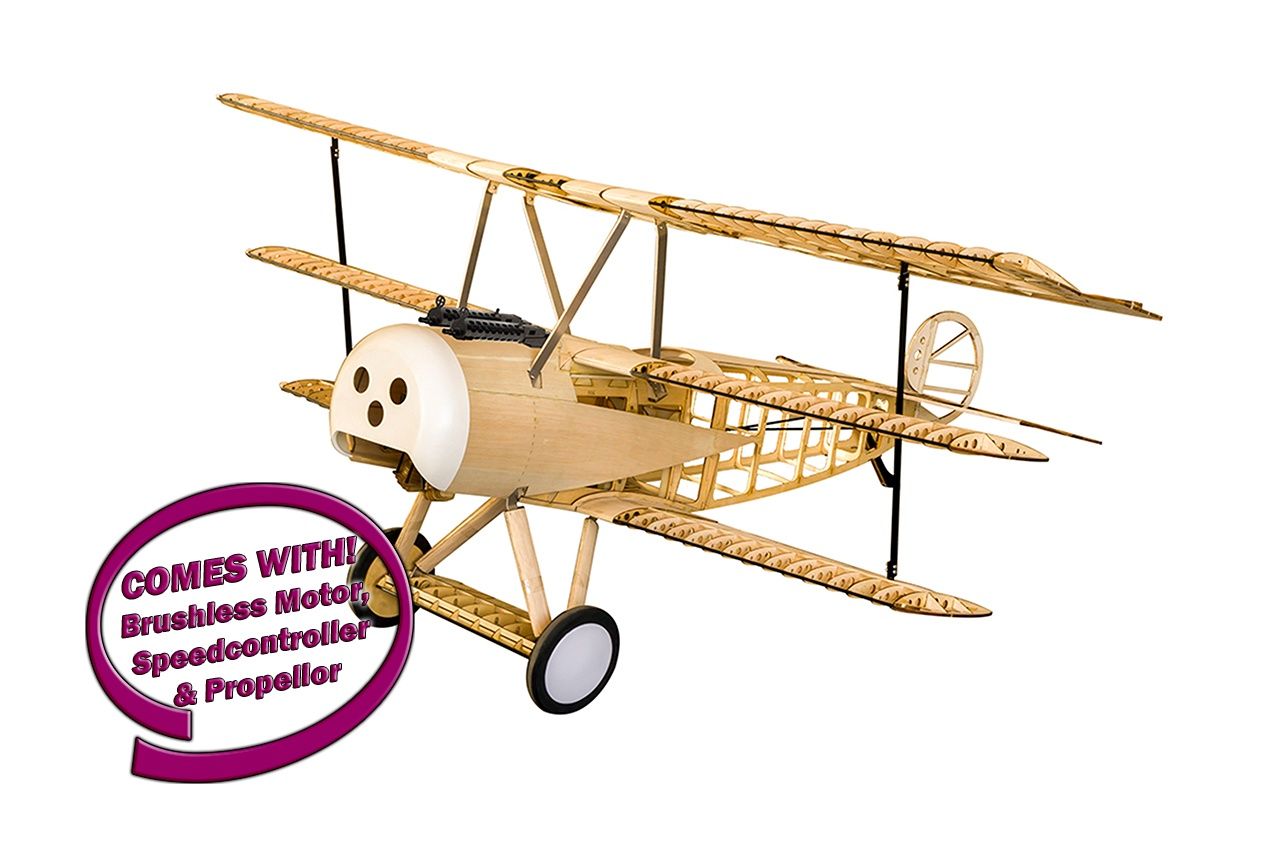 Fokker DR1 Balsa Kit 1.54M (3520 710kv Motor, 60a ESC, Prop)