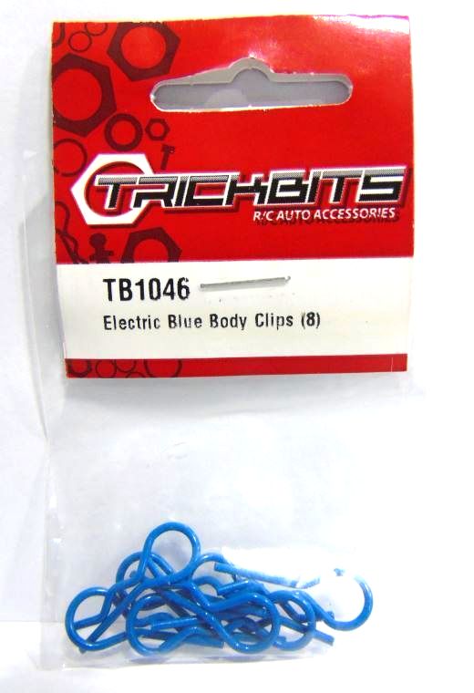 Small electric blue body clips