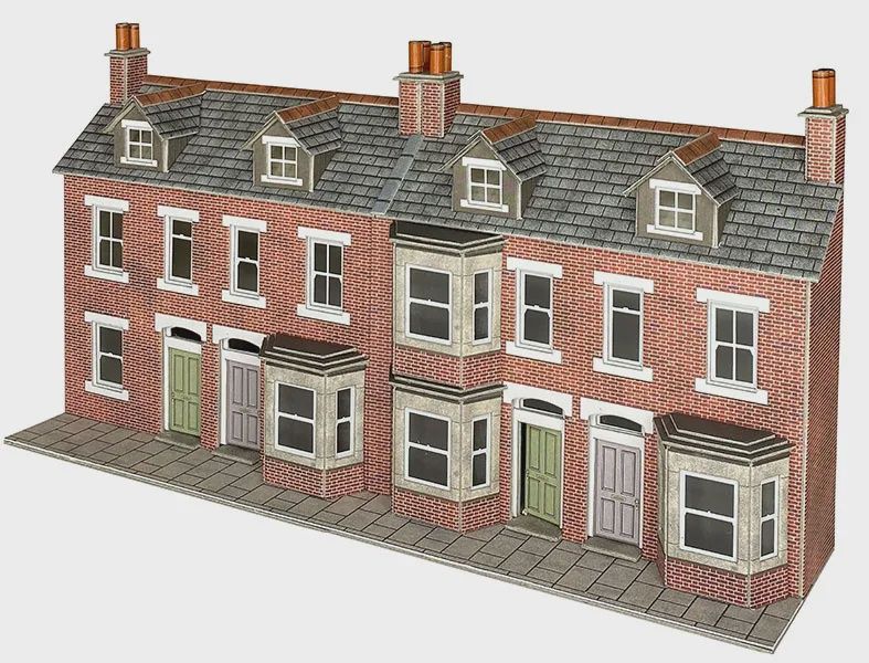 Low Relief Red Brick Terraced House Fronts (OO)