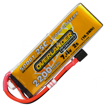 2200mAh 2S 7.4v 25C Lipo Battery - Overlander Sport