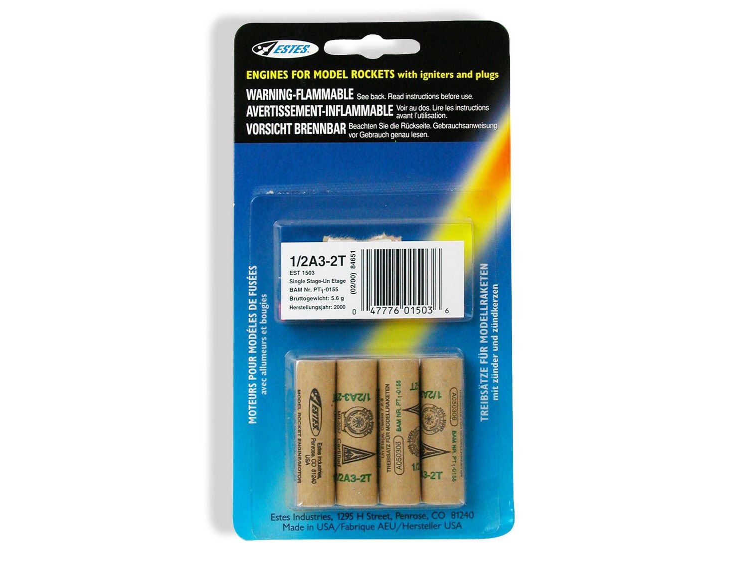 Estes 1/2A3-2T Rocket Motors (Pk4)