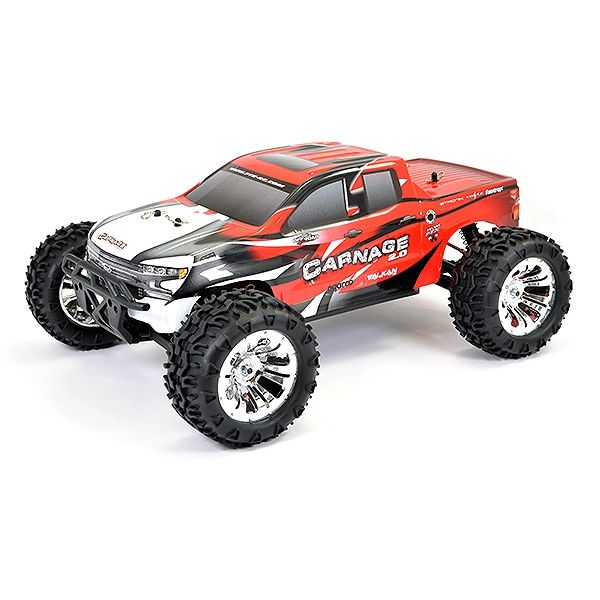 Carnage 2.0 1/10 Brushed 4WD Truck RTR (Red)