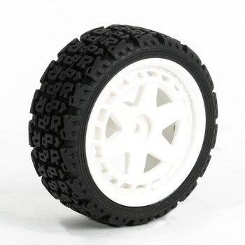 'R' Block Rally Tyres on 6-Spoke White Wheels (4)