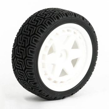 'Geometric' Rally Tyres on 6-Spoke White Wheels (4)