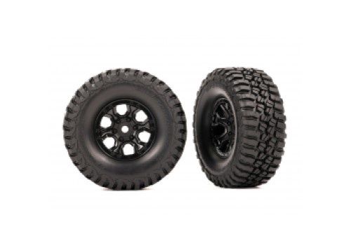 Bronco Assembled Black 1.0" Tyres &amp; Wheels Set (2) TRX-4M