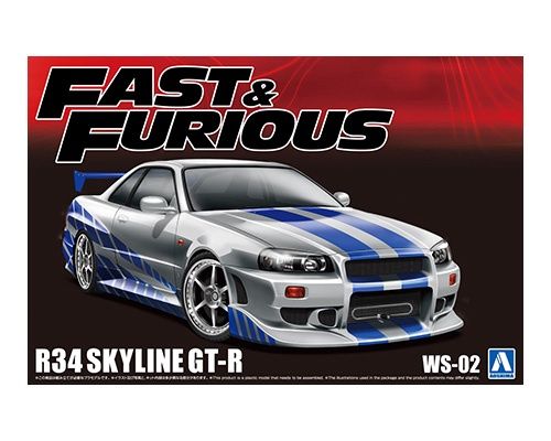 Cars, Bikes and Trucks Aoshima 1/24 Brian's R34 Skyline GT-R (The Fast and The Furious 2)