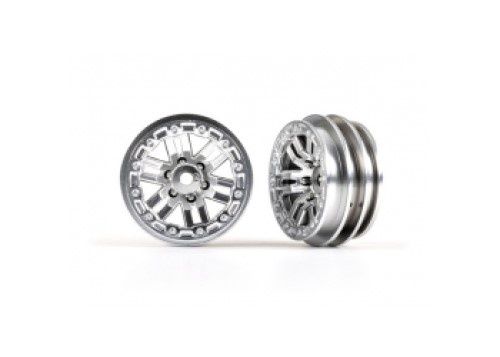 12-Spoke Style 1.0" Wheels (2) (Satin Chrome) TRX-4M