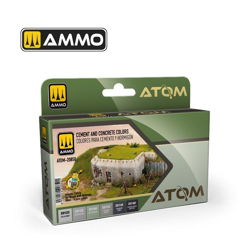 Cement and Concrete Colours Atom Acrylic Paint Set