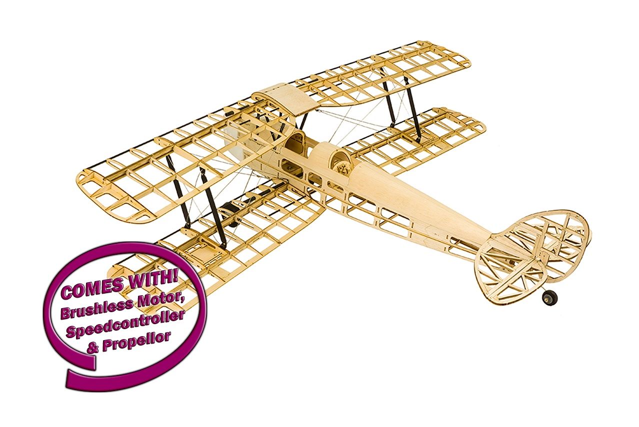 DW Tiger Moth Balsa Kit 1.0M (2216 920kv Motor, 20a ESC, Prop)