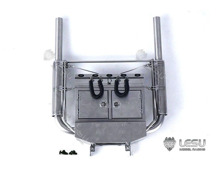 Lesu;Cab Accessory G-6118 Twin exhaust stacks with heat shields, lockers, suzie rack and lights