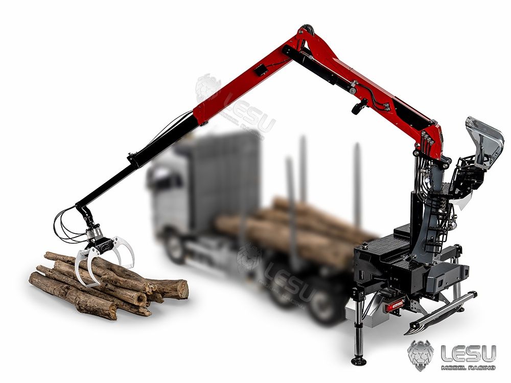 Lesu;Crane LS-A0002-RTR Hydraulic timber grab crane (Built and painted)