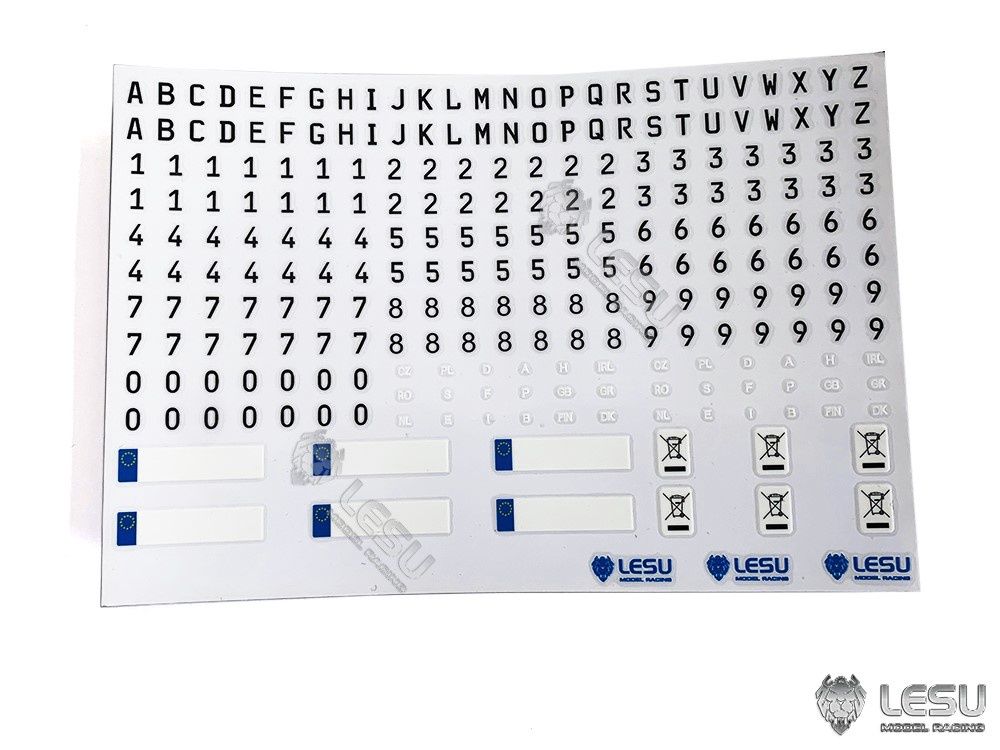 Lesu;Cab Accessory ZK-K060 Number plate sticker set