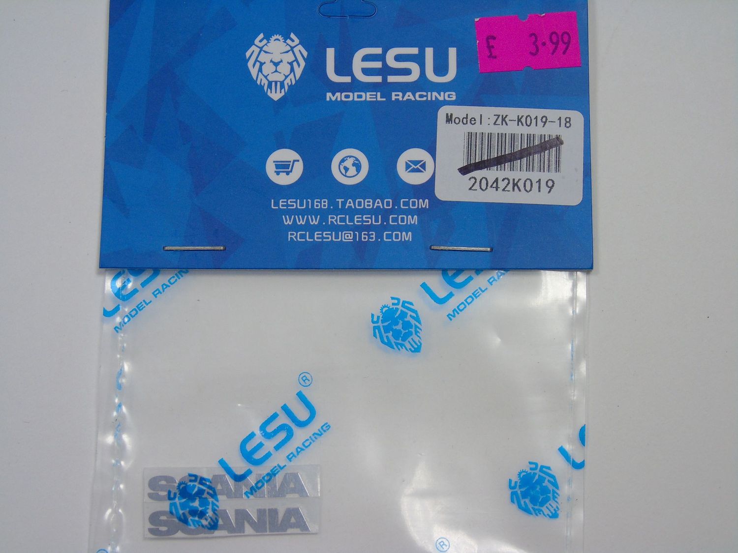 Lesu;Cab Accessory ZK-K019-18 Scania rear fender sticker