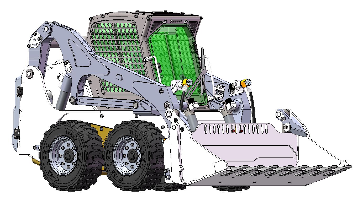 Lesu;Excavator Kit RD-A0008 Aoue LT5H 4 wheeled skid steer loader