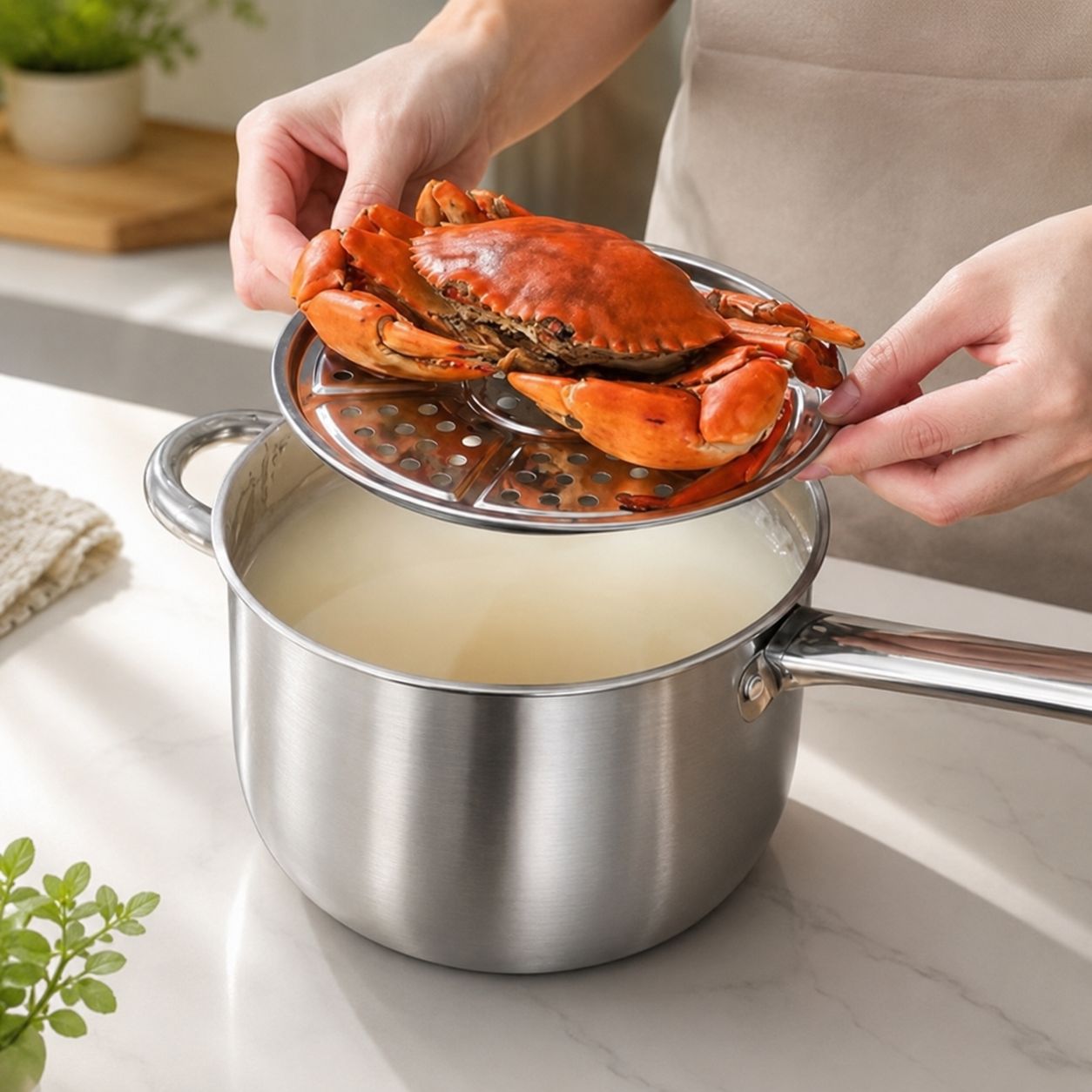 Stainless Steel Deep Fryer Pot with Filter Basket – Multipurpose Steaming &amp; Tempura Pot for Home Cooking