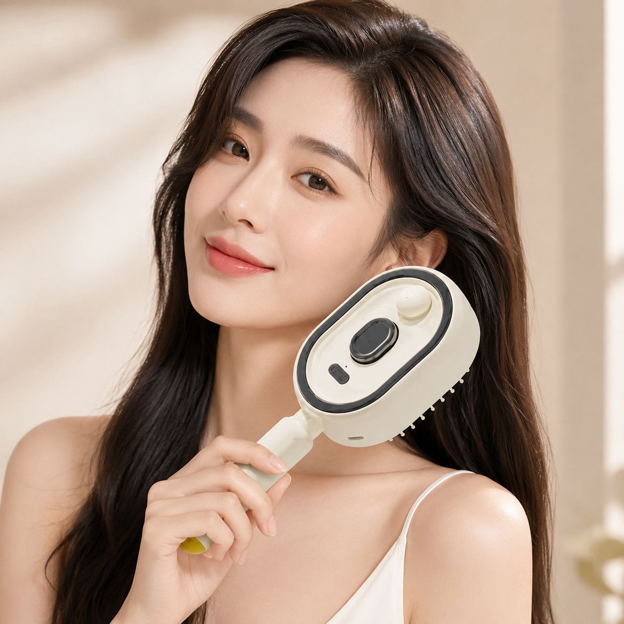 Electric Mist Hair Brush – Anti-Tangle Massage Comb with Essential Oil Atomization &amp; Self-Cleaning Design