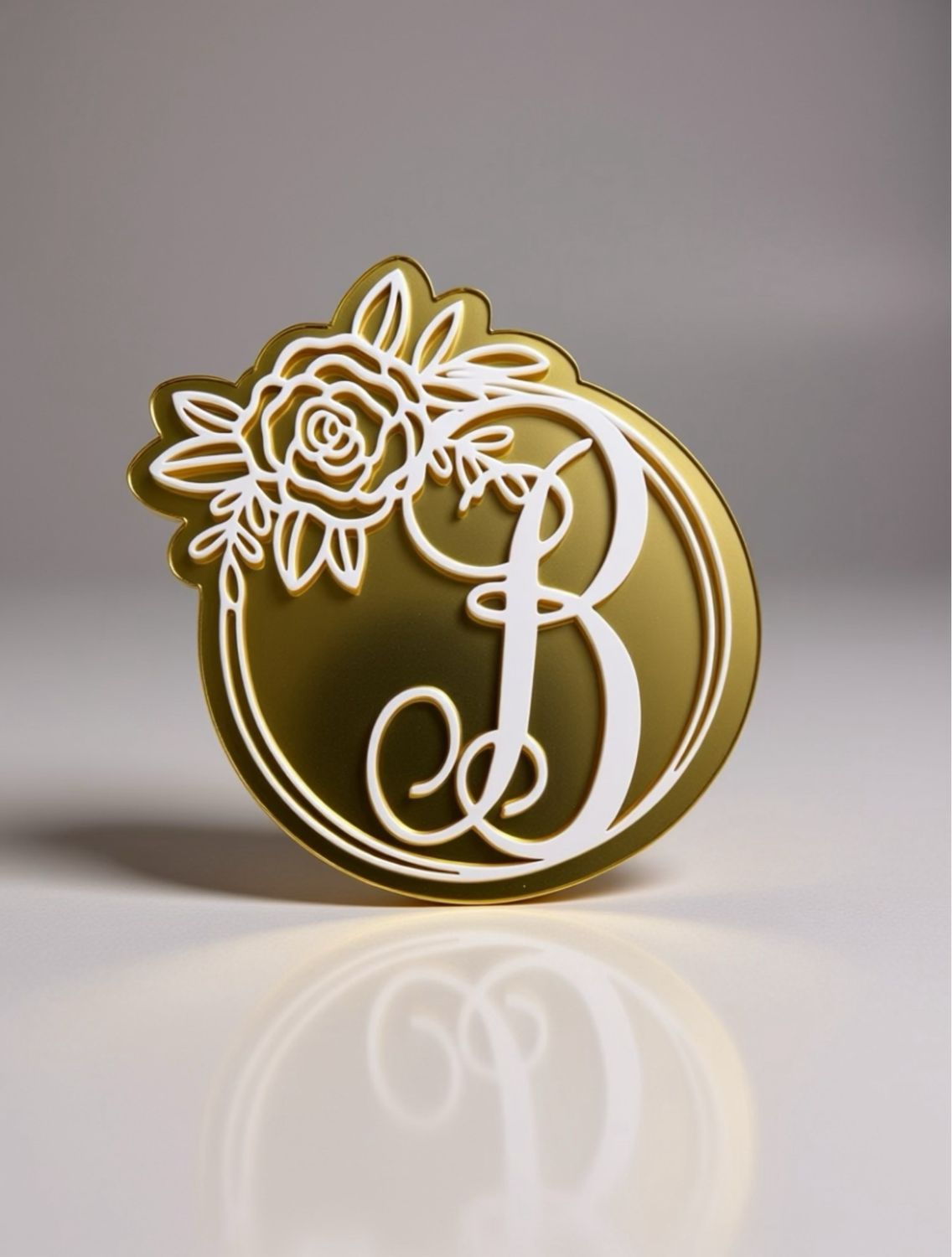 Double Layered Acrylic Floral Initial